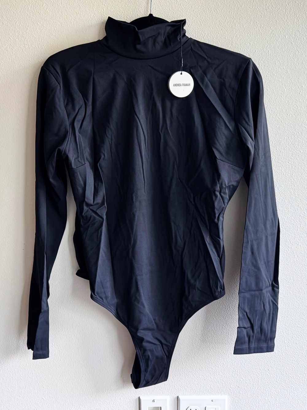 Andrea Iyamah Collo Turtleneck Black Long Sleeve Bodysuit
